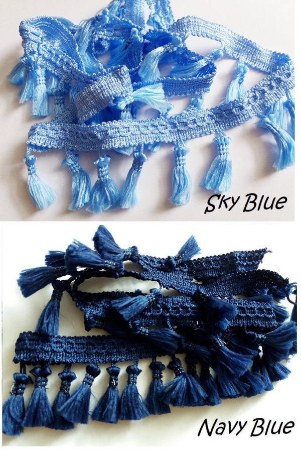 Fringe Tassel Trim Garland, Bobble Ribbon, Tape with Tassels for curtains fabric craft - 16 colours - any length - Image 3