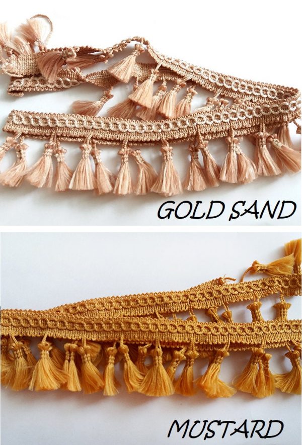 Fringe Tassel Trim Garland, Bobble Ribbon, Tape with Tassels for curtains fabric craft - 16 colours - any length - Image 7