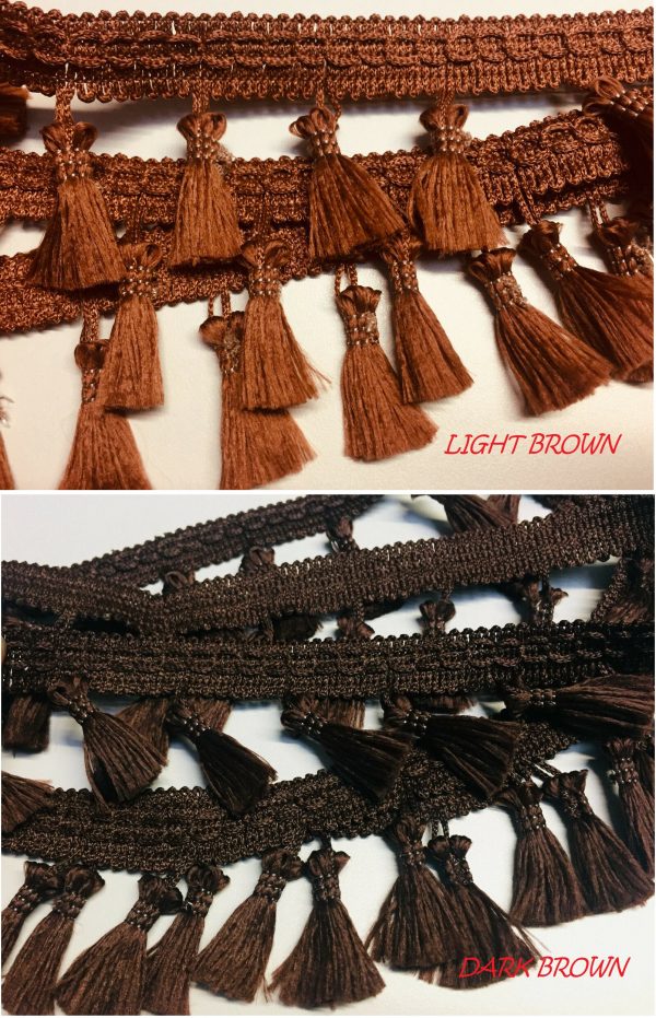 Fringe Tassel Trim Garland, Bobble Ribbon, Tape with Tassels for curtains fabric craft - 16 colours - any length - Image 8