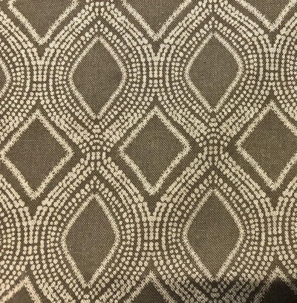 Art Deco Damask Rhombus Diamond Print Fabric Floral Cotton Material for Curtains Upholstery Home Decor - 140cm wide - Taupe Grey Cream - Image 6