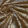 3mm Mini Sequins Fabric Stretch Material -130cm or 51" wide - Sparkling Paillettes - Matte Gold