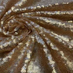 3mm Mini Sequins Fabric Stretch Material -130cm or 51" wide - Sparkling Paillettes - Matte Gold