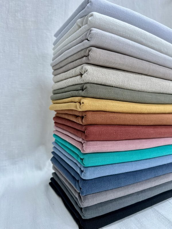 Black Stone Washed Pure Plain Linen Fabric Material - 100% Linens Home Decor Bedding Clothes Curtains - 55" 140cm Wide - Image 4