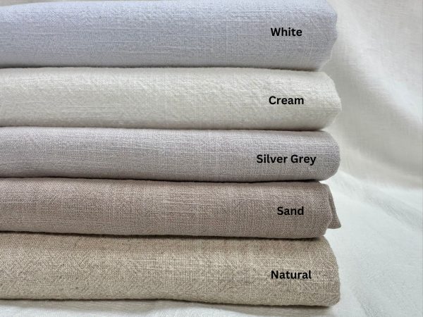 Sand Stone Washed Pure Plain Linen Fabric Material - 100% Linens Home Decor Bedding Clothes Curtains - 55" 140cm Wide - Image 3