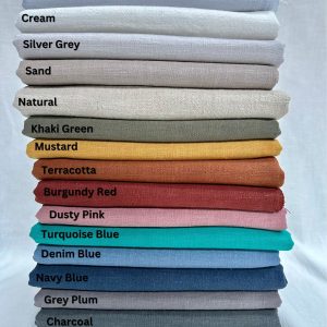 Stone Washed Pure Plain Linen Fabric Material - 100% Linens home decor bedding clothes curtains - 140cm wide