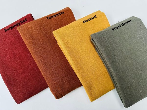 Terracotta Stone Washed Pure Plain Linen Fabric Material - 100% Linens Home Decor Bedding Clothes Curtains - 55" 140cm Wide - Image 4