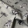 Grey Bugs & Insects Fabric for Curtains Upholstery Dressmaking - Bee, Moth, Butterfly, Dragonfly Print Cotton Material - 55"/140cm wide - Image 7