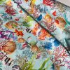 Aqua Sea World Coral Reef Fabric Curtain Upholstery Cotton Material - Marine Teal Seahorse Shell Red Corals - 110" or 280cm Extra Wide - Image 7