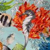 Aqua Sea World Coral Reef Fabric Curtain Upholstery Cotton Material - Marine Seahorse Teal Shell Red Corals -55"/140cm Wide - Image 2