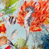 Aqua Sea World Coral Reef Fabric Curtain Upholstery Cotton Material - Marine Seahorse Teal Shell Red Corals -55"/140cm Wide - Image 5