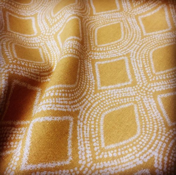Art Deco Damask Rhombus Diamond Print Fabric Argyle Floral Cotton Material for Curtains Upholstery Home Decor - 55"/140cm wide - Image 4
