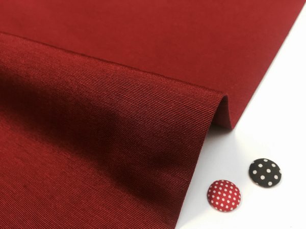 BURGUNDY Plain Ottoman Fabric For Curtains Upholstery Cotton Canvas Material - 55"/140cm Wide