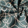 Dark Green Golden Chain Fabric for Curtains Upholstery Dressmaking - Gold Rope Ring Jewellery Print 100% Cotton Material - 55"/140cm wide - Image 5