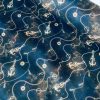 Navy Blue Marine Fabric for Curtains Upholstery Dressmaking - Nautical Gold Chains Copper Anchor Print 100% Cotton Material - 55"/140cm wide - Image 3