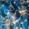 Navy Blue Marine Fabric for Curtains Upholstery Dressmaking - Nautical Gold Chains Copper Anchor Print 100% Cotton Material - 55"/140cm wide - Image 4