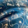 Navy Blue Marine Fabric for Curtains Upholstery Dressmaking - Nautical Gold Chains Copper Anchor Print 100% Cotton Material - 55"/140cm wide - Image 9