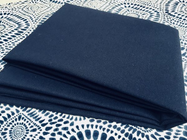 NAVY BLUE Plain Ottoman Fabric For Curtains Upholstery Cotton Canvas Material - 110"/280cm Wide
