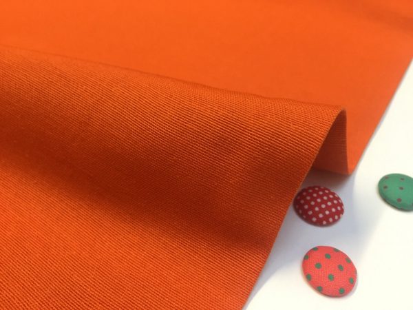 ORANGE Plain Ottoman Fabric For Curtains Upholstery Cotton Canvas Material - 55"/140cm Wide