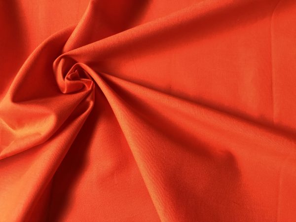 CLEARANCE SALE Plain 60SQ Cotton Fabric Material for Home Decor Curtains Dressmaking Scrubs - 150cm Wide - Orange