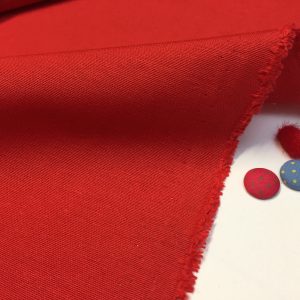 RED Plain Ottoman Fabric For Curtains Upholstery Cotton Canvas Material - 55"/140cm Wide