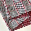 Royalty Gobelin Herringbone Squares Weave Fabric Material for Curtains Upholstery - 110"/280cm Wide - Red & Grey Geometric Patten