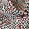 Royalty Gobelin Herringbone Squares Weave Fabric Material for Curtains Upholstery - 110"/280cm Wide - Red & Grey Geometric Patten - Image 4