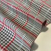 Royalty Gobelin Herringbone Squares Weave Fabric Material for Curtains Upholstery - 110"/280cm Wide - Red & Grey Geometric Patten - Image 6