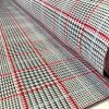 Royalty Gobelin Herringbone Squares Weave Fabric Material for Curtains Upholstery - 110"/280cm Wide - Red & Grey Geometric Patten - Image 9