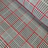 Royalty Gobelin Herringbone Squares Weave Fabric Material for Curtains Upholstery - 110"/280cm Wide - Red & Grey Geometric Patten - Image 10