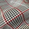 Royalty Gobelin Herringbone Squares Weave Fabric Material for Curtains Upholstery - 55"/140cm Wide - Red & Grey Geometric Patten - Image 5
