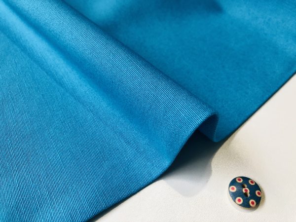 TURQUOISE BLUE Plain Ottoman Fabric For Curtains Upholstery Cotton Canvas Material - 110"/280cm Wide