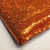 3mm Mini Sequins Fabric Material - 1 way stretch - 130cm or 51" wide - Sparkling Paillettes - Copper Orange