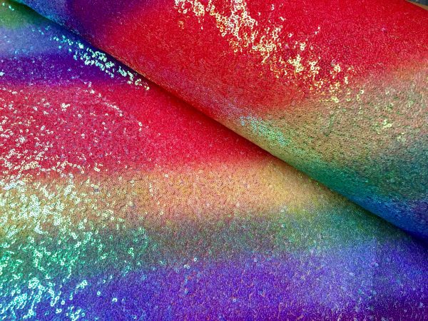 3mm Mini Sequins Fabric Material - 1 way stretch - 130cm or 51" wide - Sparkling Paillettes - Gay Pride - Image 2