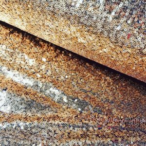 3mm Mini Sequins Fabric Material - 1 way stretch - 130cm or 51" wide - Sparkling Paillettes - Gold on Black
