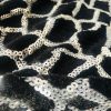 Animal Fur Spangles Sequin Fabric Soft 2 Way Stretch Material Giraffe Print Short Pile Faux - 53"/135cm Wide - Image 5