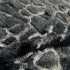 Animal Fur Spangles Sequin Fabric Soft 2 Way Stretch Material Giraffe Print Short Pile Faux  - 53"/135cm Wide BLACK & BLACK - Image 3