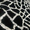 Animal Fur Spangles Sequin Fabric Soft 2 Way Stretch Material Giraffe Print Short Pile Faux  - 53"/135cm Wide - BLACK & SILVER - Image 2