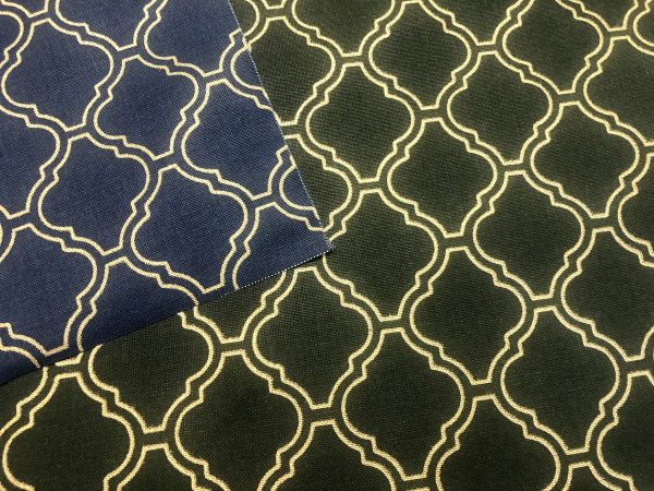Sale - Dark Green & Gold Moroccan Arabic Damask Print Fabric Curtain Material Upholstery Home Decor - 55" or 140cm Wide - Image 8