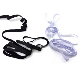Flat Elastic 1/4" or 6mm Knitted Braided Strong Stretchy Band Washable Cord For Sewing Masks Dressmaking Cuff DIY - BLACK or WHITE