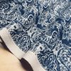 JACQUARD Baroque Floral Vintage Damask Print Fabric Material for Curtains Upholstery Dressmaking - 55''/140cm wide NAVY & CREAM Canvas