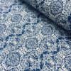 JACQUARD Baroque Floral Vintage Damask Print Fabric Material for Curtains Upholstery Dressmaking - 55''/140cm wide NAVY & CREAM Canvas - Image 2
