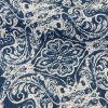 JACQUARD Baroque Floral Vintage Damask Print Fabric Material for Curtains Upholstery Dressmaking - 55''/140cm wide NAVY & CREAM Canvas - Image 3