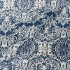 JACQUARD Baroque Floral Vintage Damask Print Fabric Material for Curtains Upholstery Dressmaking - 55''/140cm wide NAVY & CREAM Canvas - Image 4
