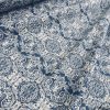 JACQUARD Baroque Floral Vintage Damask Print Fabric Material for Curtains Upholstery Dressmaking - 55''/140cm wide NAVY & CREAM Canvas - Image 6