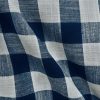 Navy Blue & White Gingham Linen Checked Linen Fabric Plaid Material Buffalo Check Cotton Yarn - Dressmaking Curtains - 140 cm Wide - Image 2