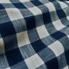 Navy Blue & White Gingham Linen Checked Linen Fabric Plaid Material Buffalo Check Cotton Yarn - Dressmaking Curtains - 140 cm Wide - Image 3