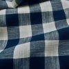 Navy Blue & White Gingham Linen Checked Linen Fabric Plaid Material Buffalo Check Cotton Yarn - Dressmaking Curtains - 140 cm Wide - Image 4