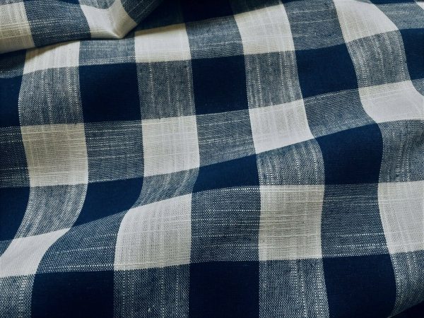 Gingham Linen Checked Linen Fabric Plaid Material Buffalo Check Cotton Yarn -140cm wide - Black, Blue, Red, Pink, Orange, Khaki, Grey, Brown - Image 25