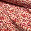 Pink Floral Ikat Fan Damask Flower Fabric Geometric Paisley Cotton Material Curtain Upholstery Home Decor - 110"/280cm Wide - Image 3