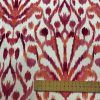 Pink Floral Ikat Fan Damask Flower Fabric Geometric Paisley Cotton Material Curtain Upholstery Home Decor - 110"/280cm Wide - Image 5